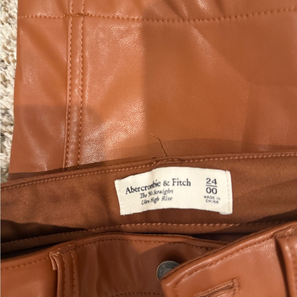 Brown Abercrombie & Fitch leather pants - Picture 2 of 2